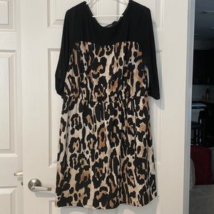 Plus Size polyester Leopard Print Dress